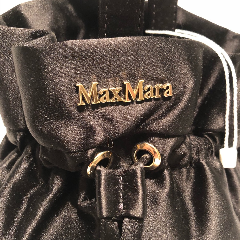 NWOT Authentic MaxMara black satin clutch purse - Picture 4 of 7